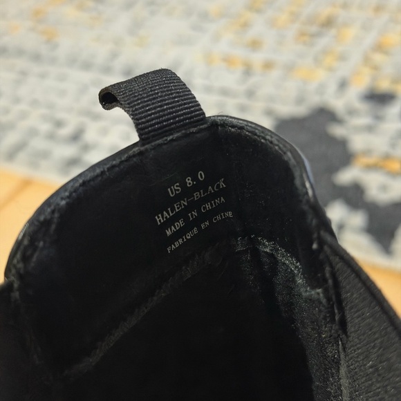 Black Women's Chunky Platform Boots - Leather Knee-High - Picture 5 of 5